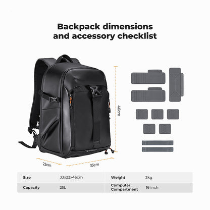 K&F Concept KF13.211 25L Camera Backpack Nature Wander 11 Black