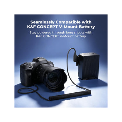 K&F Concept LP-E6P Dummy Battery with D-Tap Power Adapter for Canon Cameras-KF28.0153