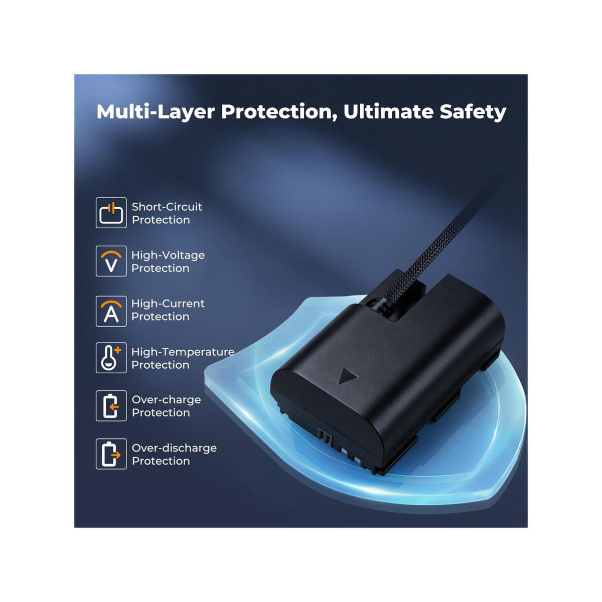 K&F Concept LP-E6P Dummy Battery with D-Tap Power Adapter for Canon Cameras-KF28.0153