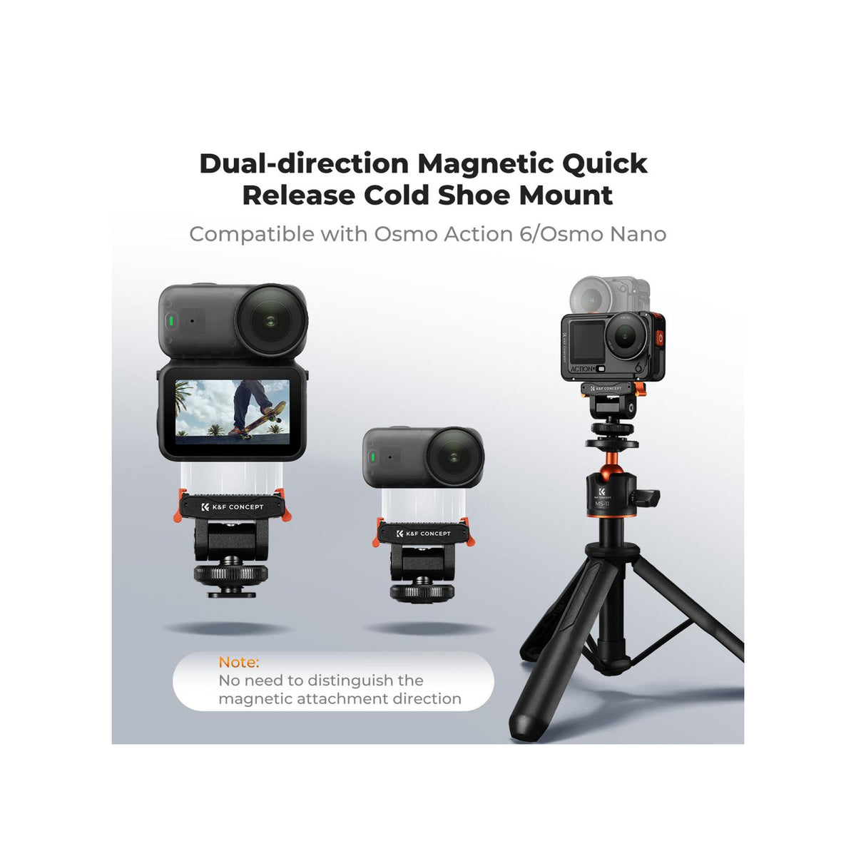 K&F Concept Magnetic Cold Shoe Mount for DJI Osmo Nano & Action 6 – KF12.0035