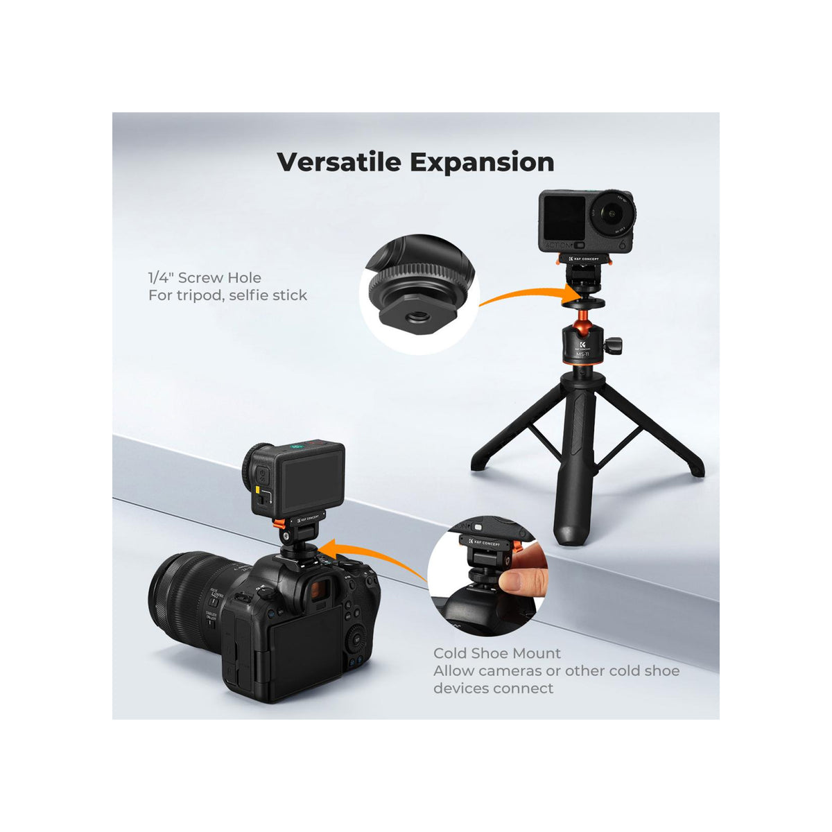 K&F Concept Magnetic Cold Shoe Mount for DJI Osmo Nano & Action 6 – KF12.0035