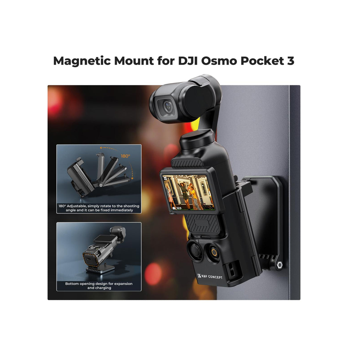 K&F Concept Magnetic Mount & Desktop Stand for DJI Osmo Pocket 3/4 – KF31.143