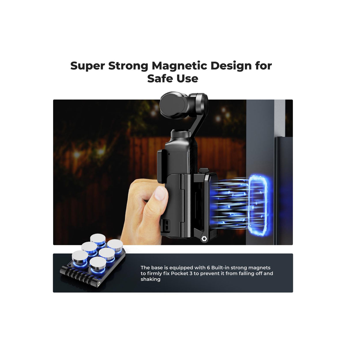 K&F Concept Magnetic Mount & Desktop Stand for DJI Osmo Pocket 3/4 – KF31.143