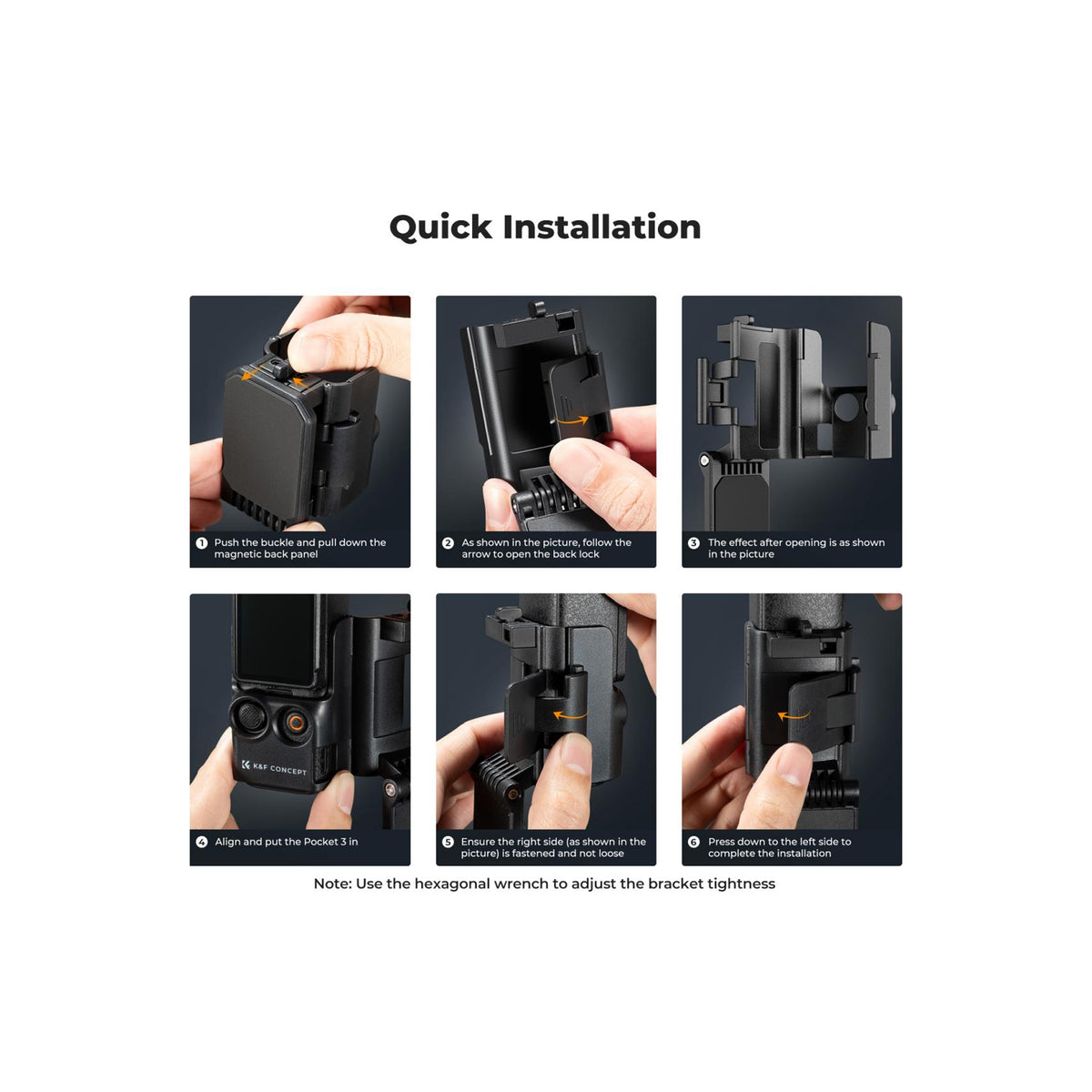 K&F Concept Magnetic Mount & Desktop Stand for DJI Osmo Pocket 3/4 – KF31.143