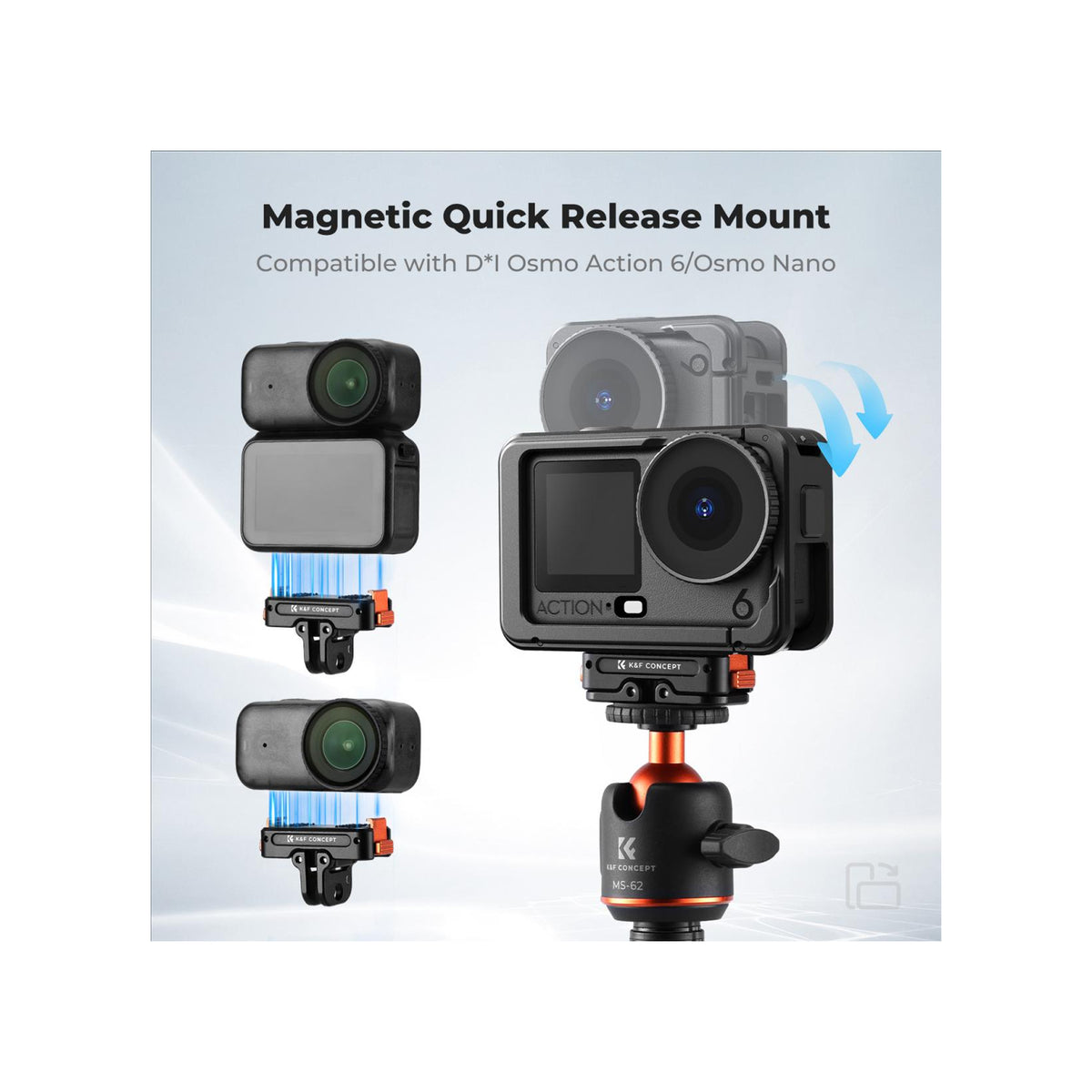 K&F Concept Magnetic Quick-Release Adapter for DJI Osmo Nano & Action 6 – KF12.0027