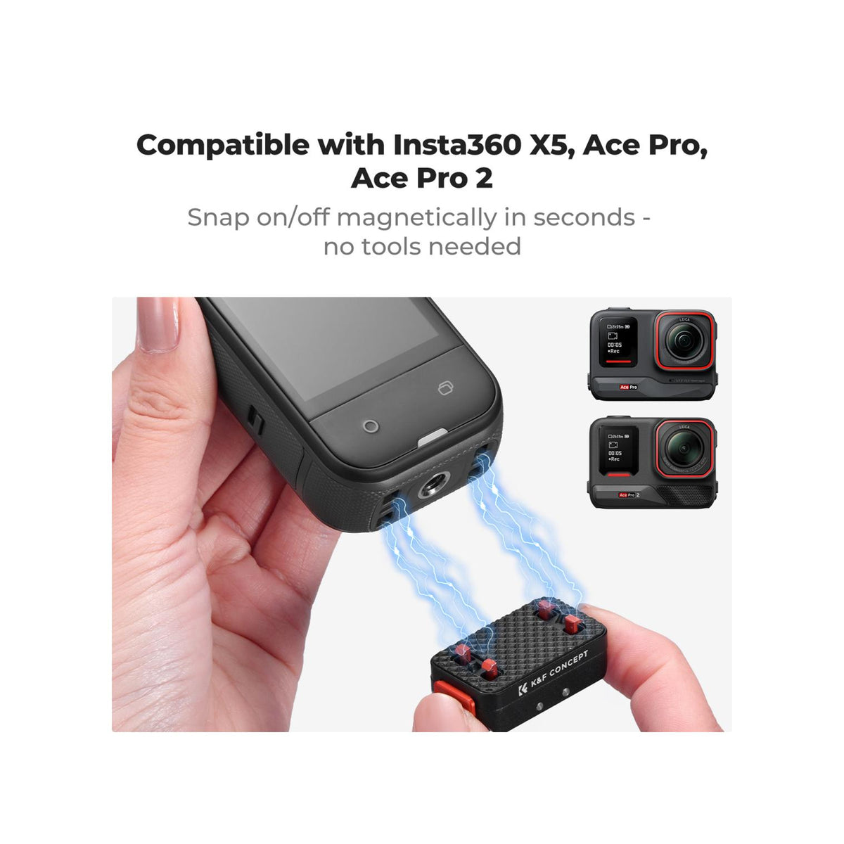 K&F Concept Magnetic Quick Release Adapter for Insta360 X5 & Ace Pro 2