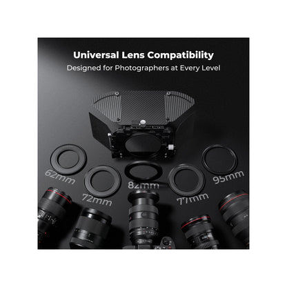 K&F Concept Pro Matte Box Kit with 2 Filter Trays & 5 Adapter Rings – SKU.2322V1