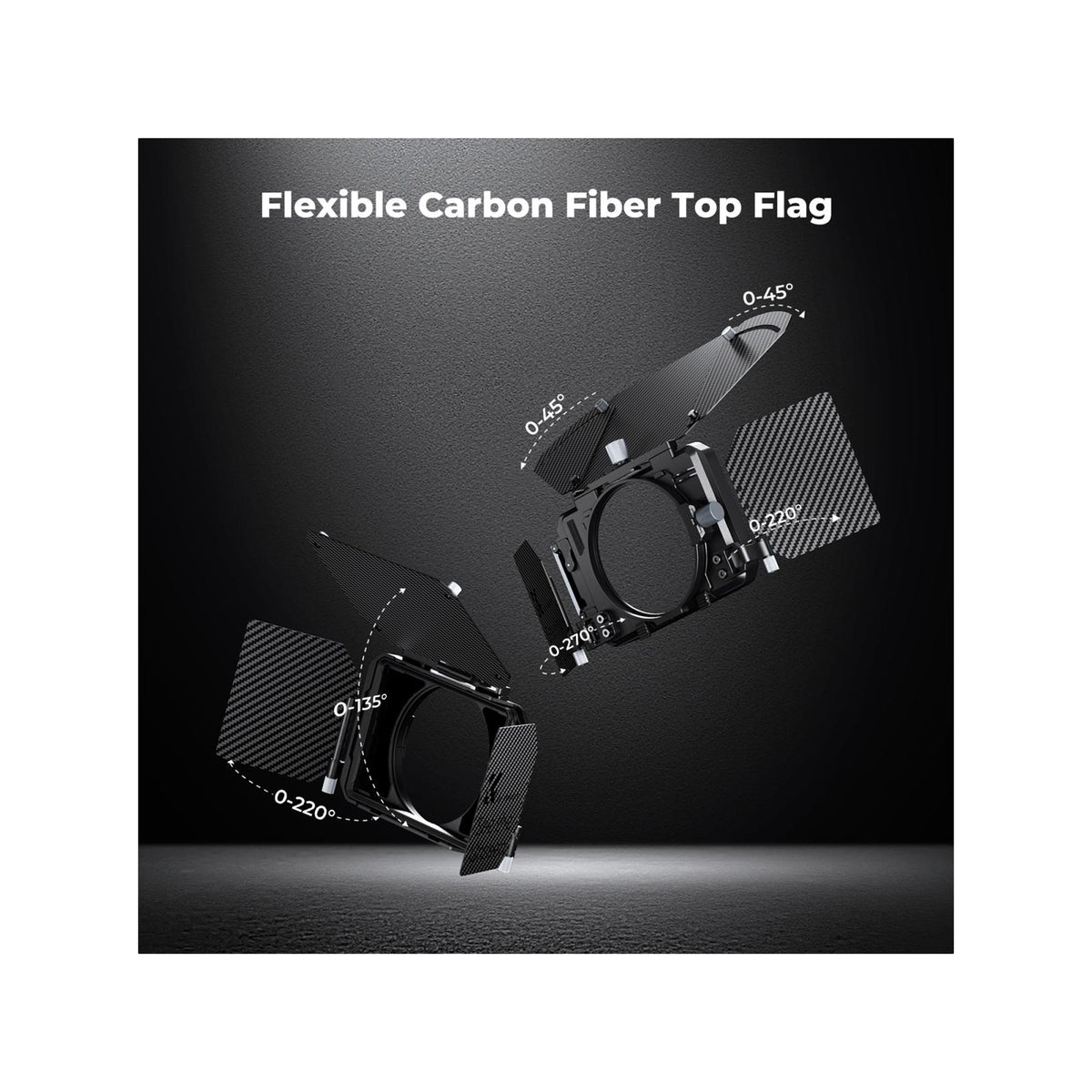 K&F Concept Pro Matte Box Kit with 2 Filter Trays & 5 Adapter Rings – SKU.2322V1