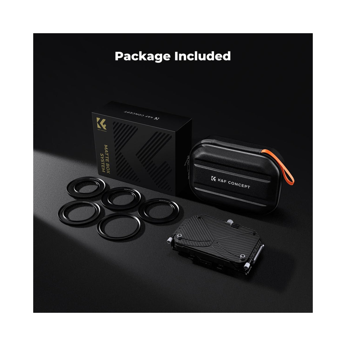 K&F Concept Pro Matte Box Kit with 2 Filter Trays & 5 Adapter Rings – SKU.2322V1