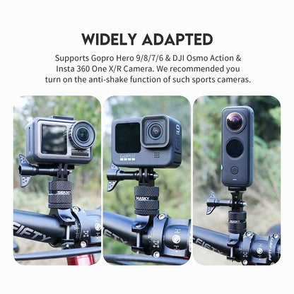 K&F Concept Mountain Bike Bicycle Motorcycle Handlebar Mounting Clamp Aluminum Alloy Bracket Fits Action Cameras-