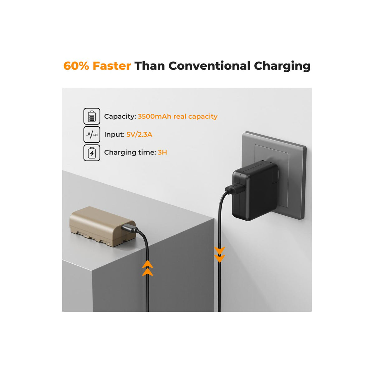 K&F Concept NP-F550 3500mAh USB-C Rechargeable Battery-KF28.0035