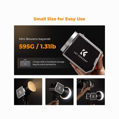 K&F Concept PL-60B 60W COB Photography light with Built-in 4500mAh Battery-KF34.045