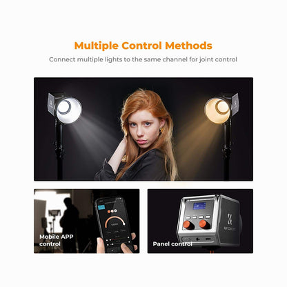K&F Concept PL-60B 60W COB Photography light with Built-in 4500mAh Battery-KF34.045