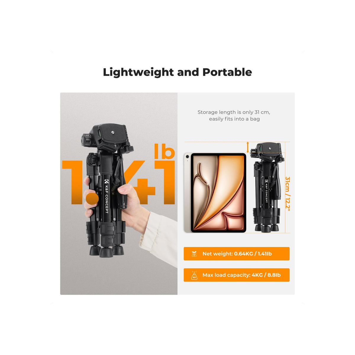 K&F Concept S233A0 25" Mini Desk Tripod with Remote Control-KF09.166
