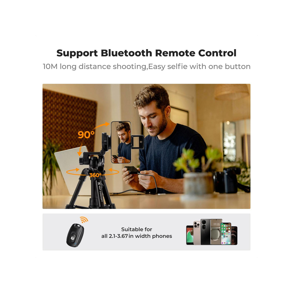 K&F Concept S233A0 25" Mini Desk Tripod with Remote Control-KF09.166
