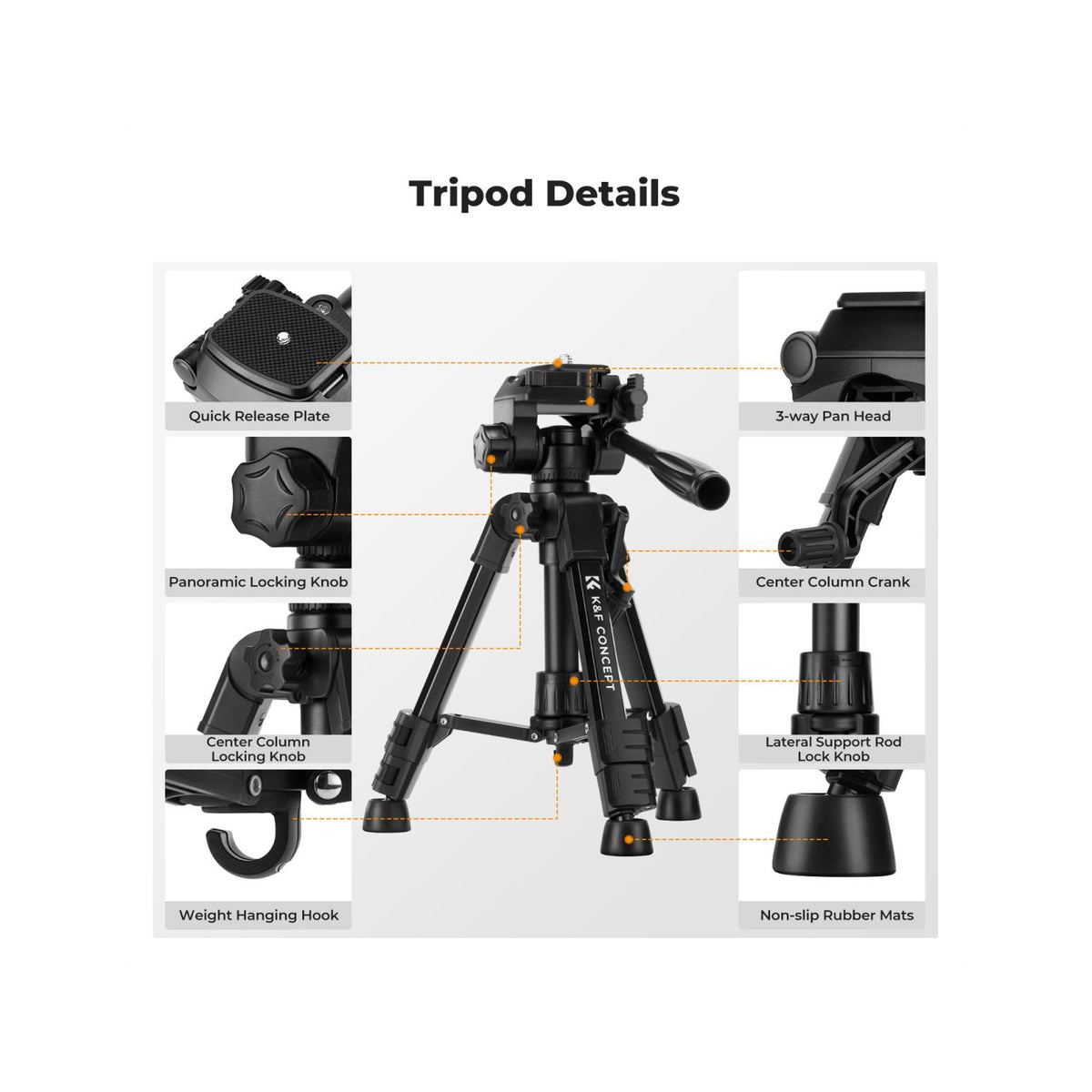 K&F Concept S233A0 25" Mini Desk Tripod with Remote Control-KF09.166