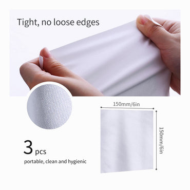 K&F Concept SKU.1683 Cleaning cloth set needle a dust-free cleaning cloth dry cloth white 15*15cm CPE with 3 pieces