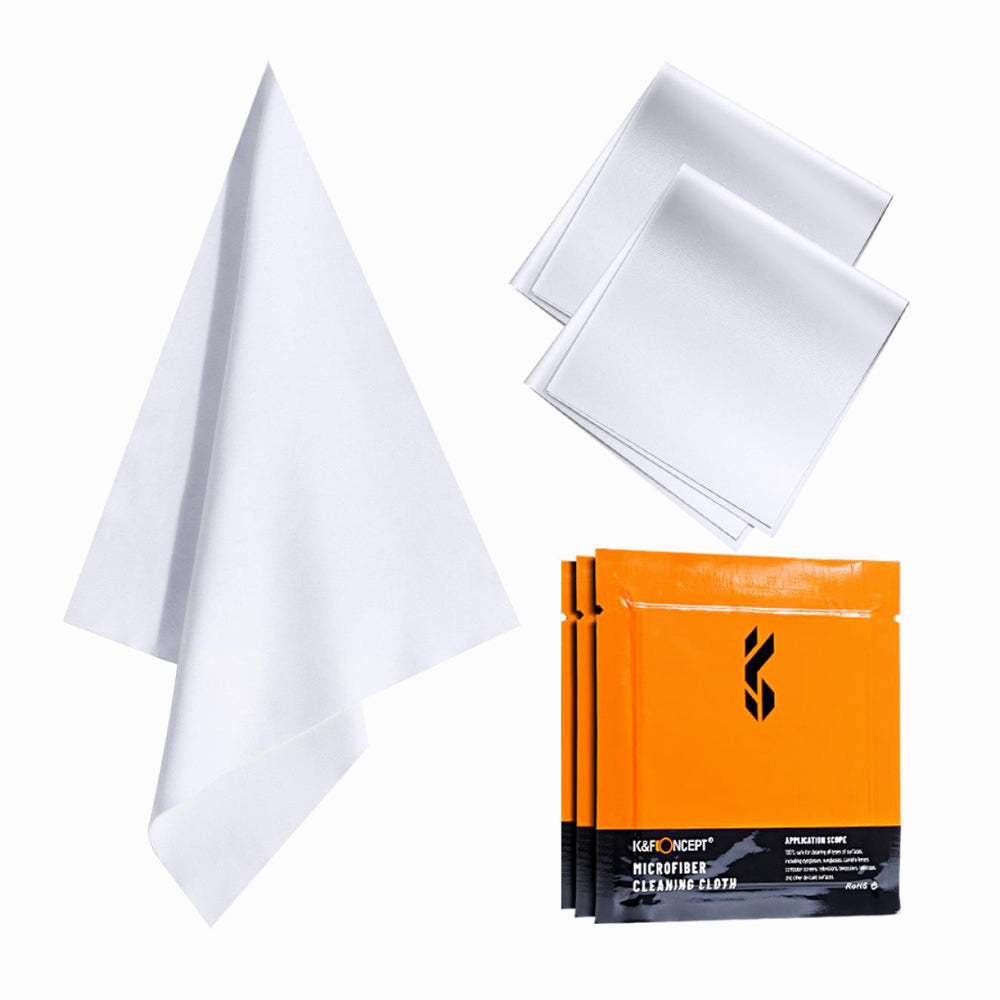 K&F Concept SKU.1683 Cleaning cloth set needle a dust-free cleaning cloth dry cloth white 15*15cm CPE with 3 pieces