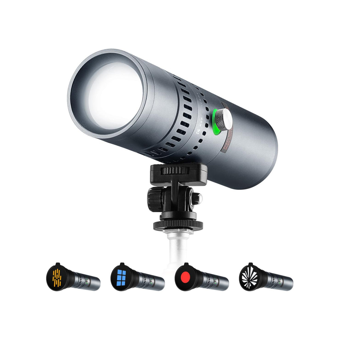 K&F Concept SP25C 25W RGB Photography Flashlight with 20 Gobos – Gray –KF34.063V1