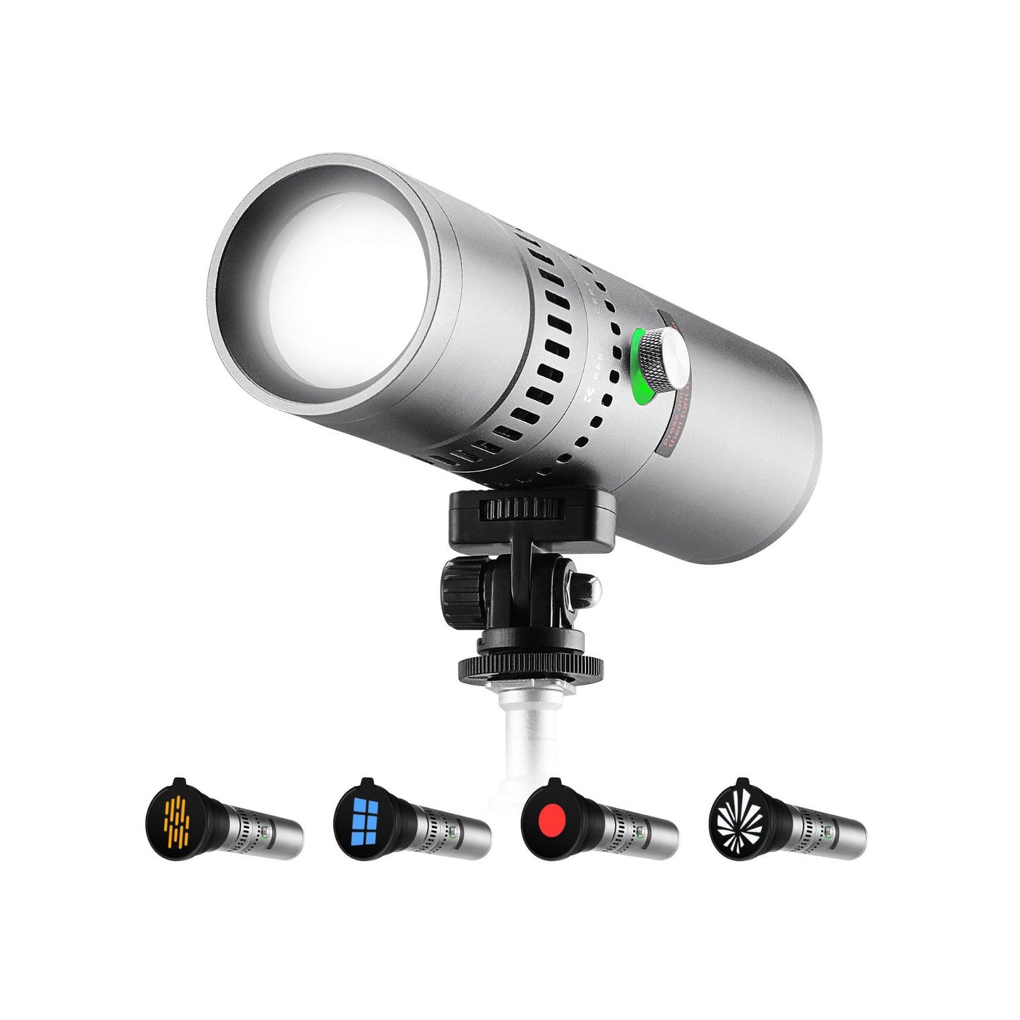 K&F Concept SP25C 25W RGB Photography Flashlight with 20 Gobos – Silver – KF34.063