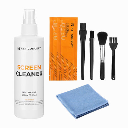 K&F Concept Screen Cleaner 250ml, Microfibre Towels 30 * 30cm and Microfiber Cleaning Cloth 15 * 15cm