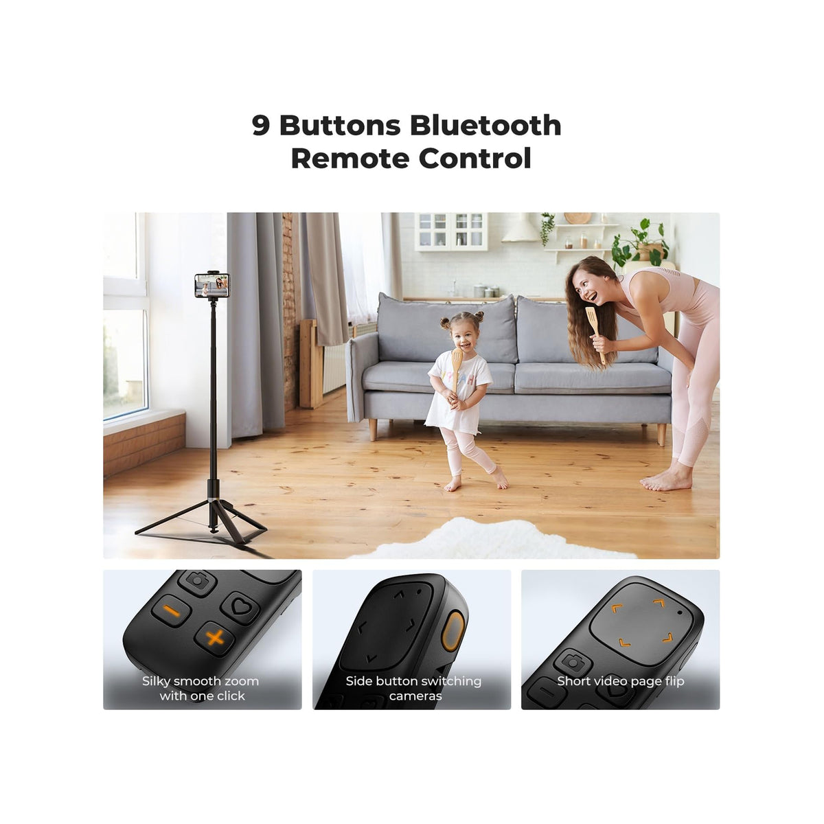 K&F Concept Selfie Stick for phones  Black-KF15.0002V1