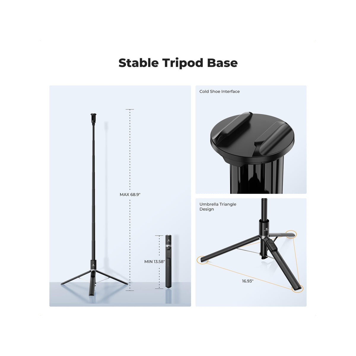 K&F Concept Selfie Stick for phones  Black-KF15.0002V1