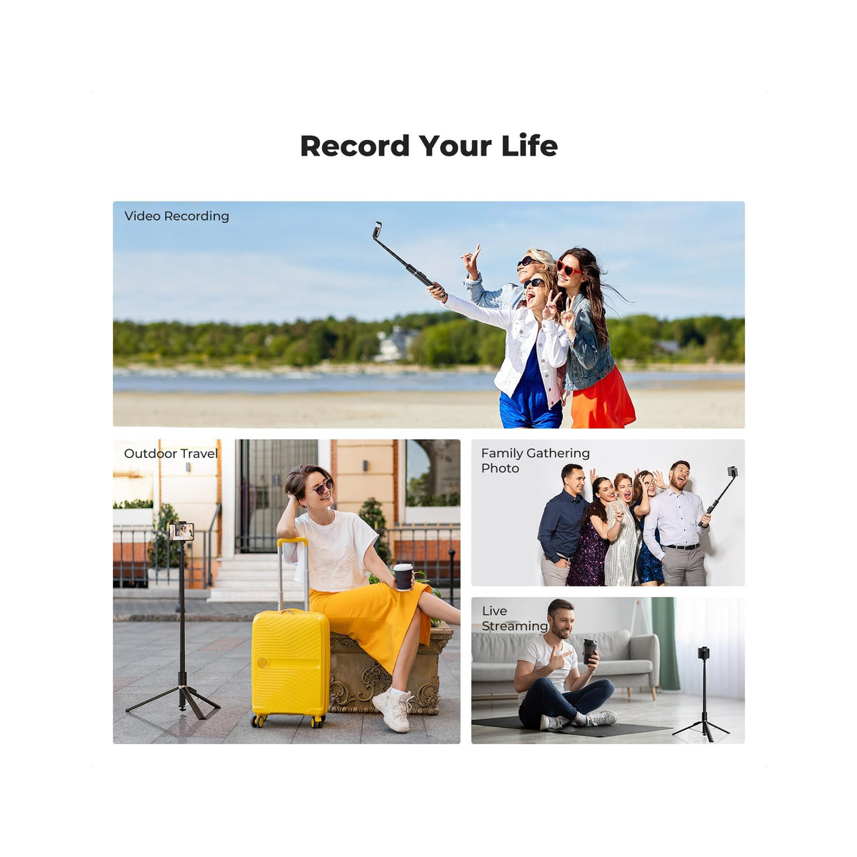 K&F Concept Selfie Stick for phones  Black-KF15.0002V1
