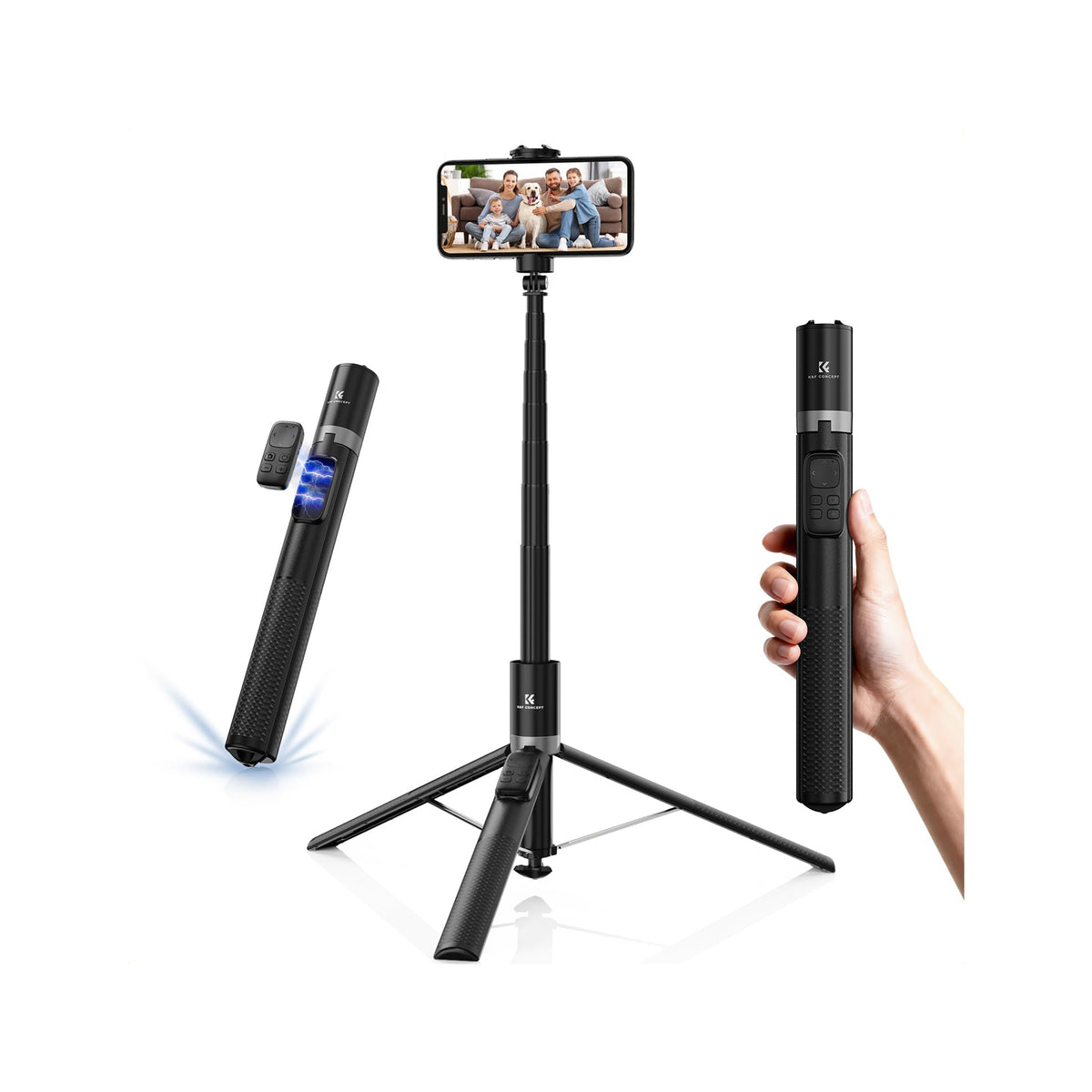 K&F Concept Selfie Stick for phones  Black-KF15.0002V1
