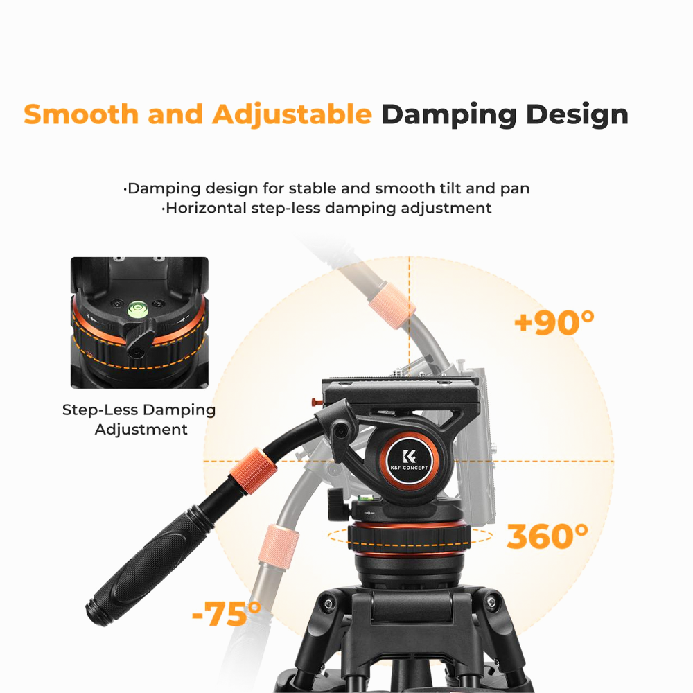K&F Concept VA3+BV50 Aluminum Alloy Video/Camcorders Tripod-KF09.147V1