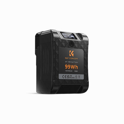K&F Concept V Mount Battery, 99Wh Mini V-Mount Battery, 6700mAh 14.8V Support 65W PD USB-C Fast Charger-KF28.0024