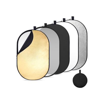 K&F Concept (60x90cm) 5-in-1 Oval Foldable Reflector with Carrying Bag