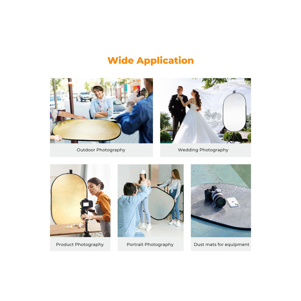 K&F Concept (60x90cm) 5-in-1 Oval Foldable Reflector with Carrying Bag