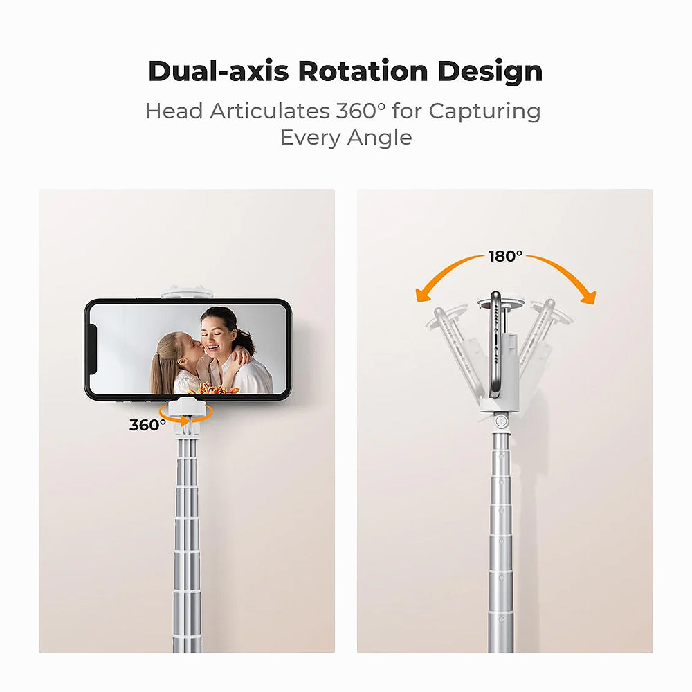 K&F Concept x96 Selfie Stick for phones White -KF15.0001