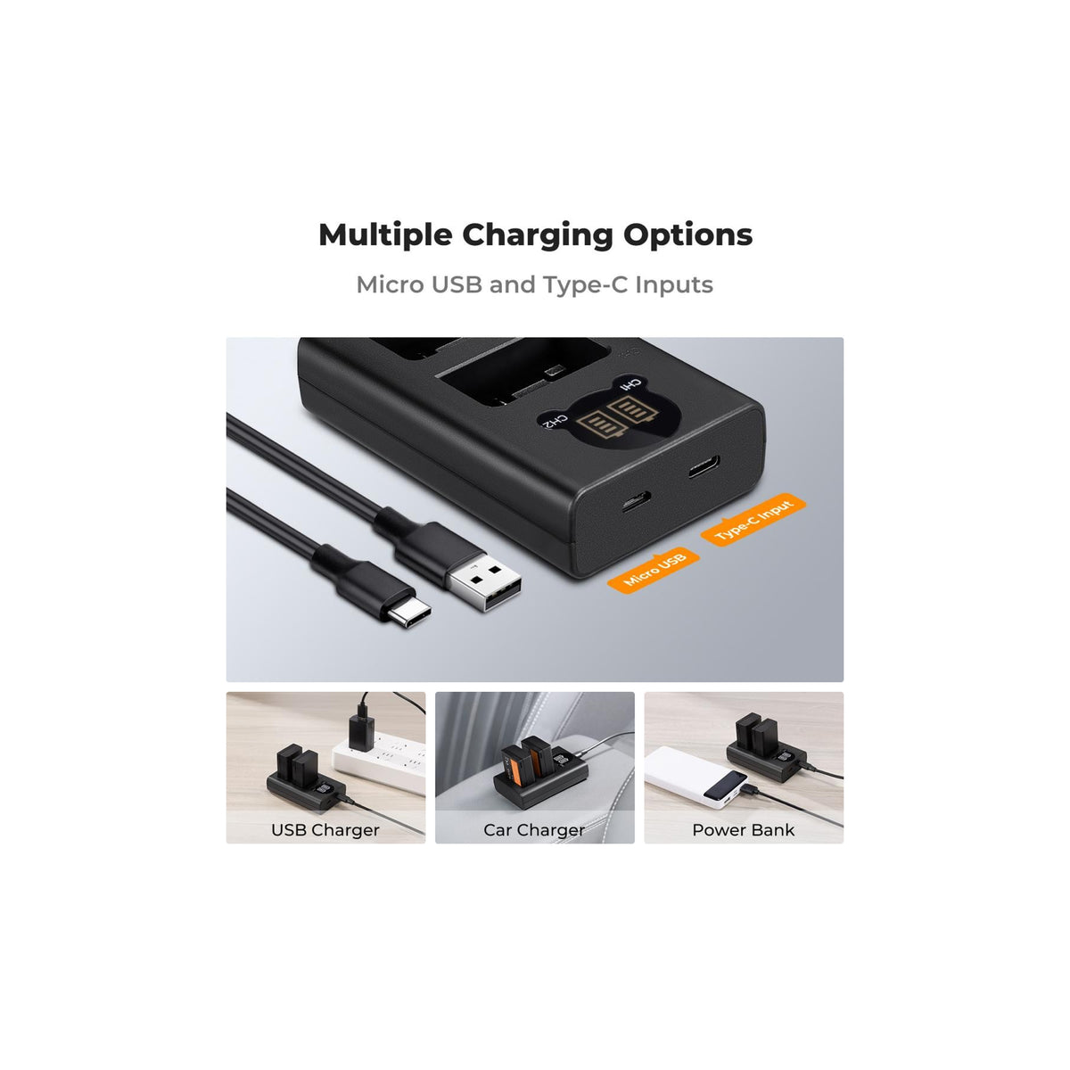 K&F EN-EL25 Dual Channel charger for Nikon Camera-KF28.0031S1