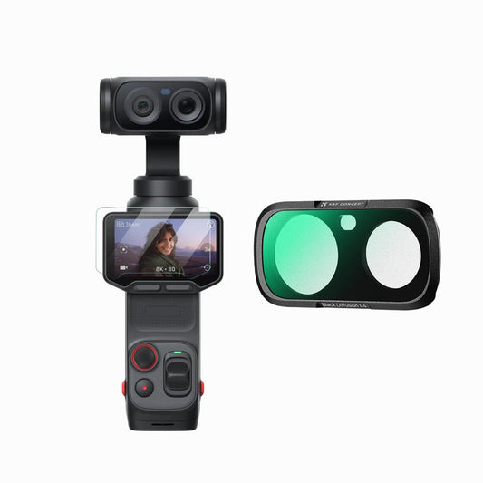 K&F CONCEPT Black Diffusion 1/4 Filter Kit Compatible with Insta360 Luna Ultra, Black-Mist 1/4 Filter with Magnetic Mount, Creates a Cinematic Soft Glow and Atmospheric Mood-KF0103.0501.0010