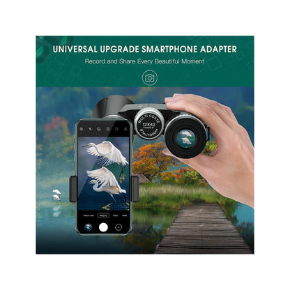 K&F CONCEPT 12x42 Professional HD Binoculars with Phone Clip and Tripod Low Light Night Vision Waterproof & Lightweight for Bird Watching Hunting Travel (KF33.057)