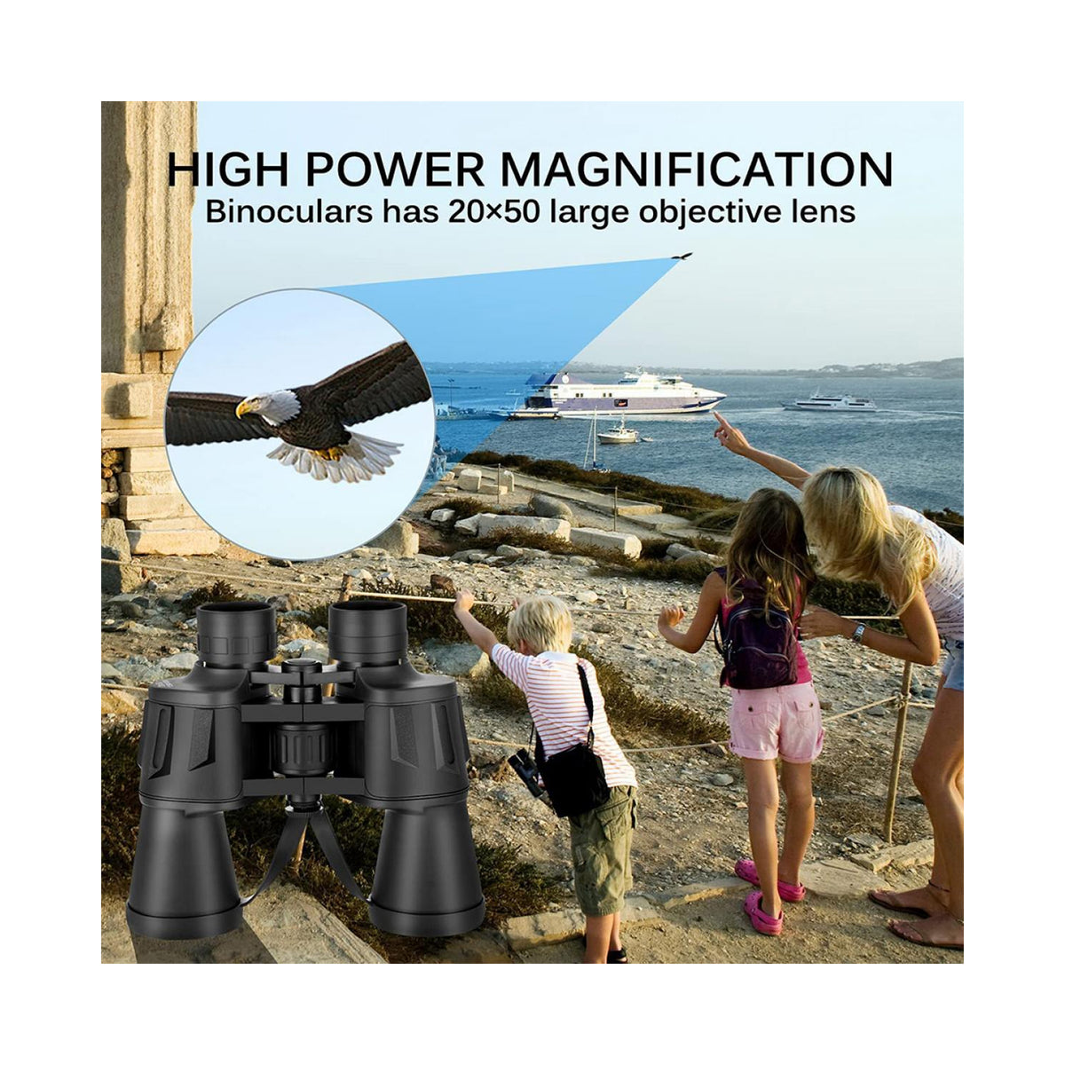K&F CONCEPT 20x50 Adult High-Power Binoculars with Low-Light Night Vision(KF33.023)
