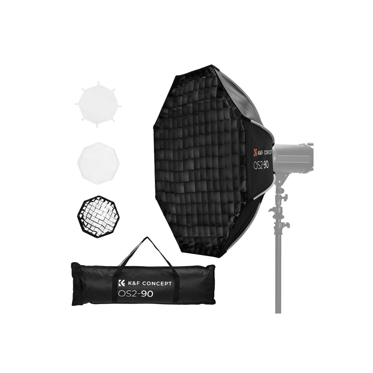 K&F CONCEPT Octagonal Softbox, 90cm/35in Quick Release Softbox with Bowens Mount, Carrying Bag-KF18.0016