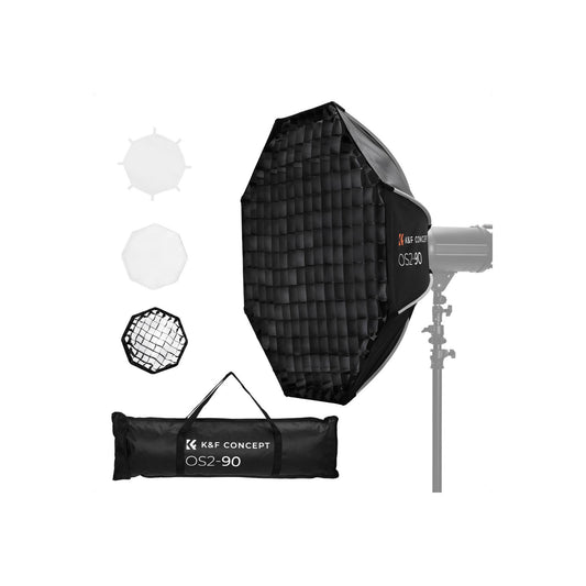 K&F CONCEPT Octagonal Softbox, 90cm/35in Quick Release Softbox with Bowens Mount, Carrying Bag-KF18.0016