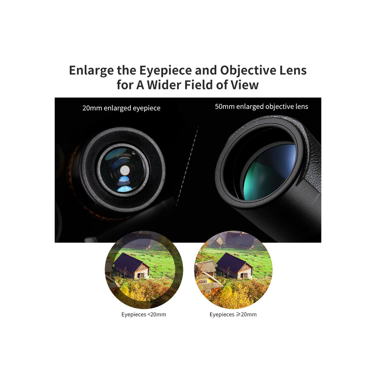 K&F Concept 12x42 HY1242 Waterproof BAK4 Roof Prism Binocular with 5.8 Degree Field of View (KF33.011)