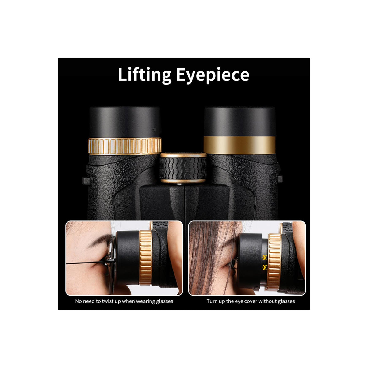 K&F Concept 12x42 HY1242 Waterproof BAK4 Roof Prism Binocular with 5.8 Degree Field of View (KF33.011)