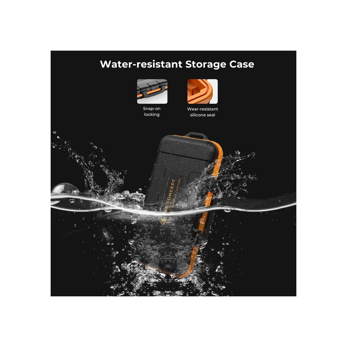 K&F Concept 16 Slots Memory Card & Camera Battery Case, Water-Resistant SD CF TF Battery Holder for 2 Camera Batteries, 8 AAA Batteries, 2 CF/XQDs, 4 SD Cards and 6 TF Cards
