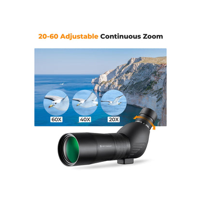 K&F Concept 20–60×60 Waterproof Spotting Scope with Tripod & Phone Adapter – KF33.033V1