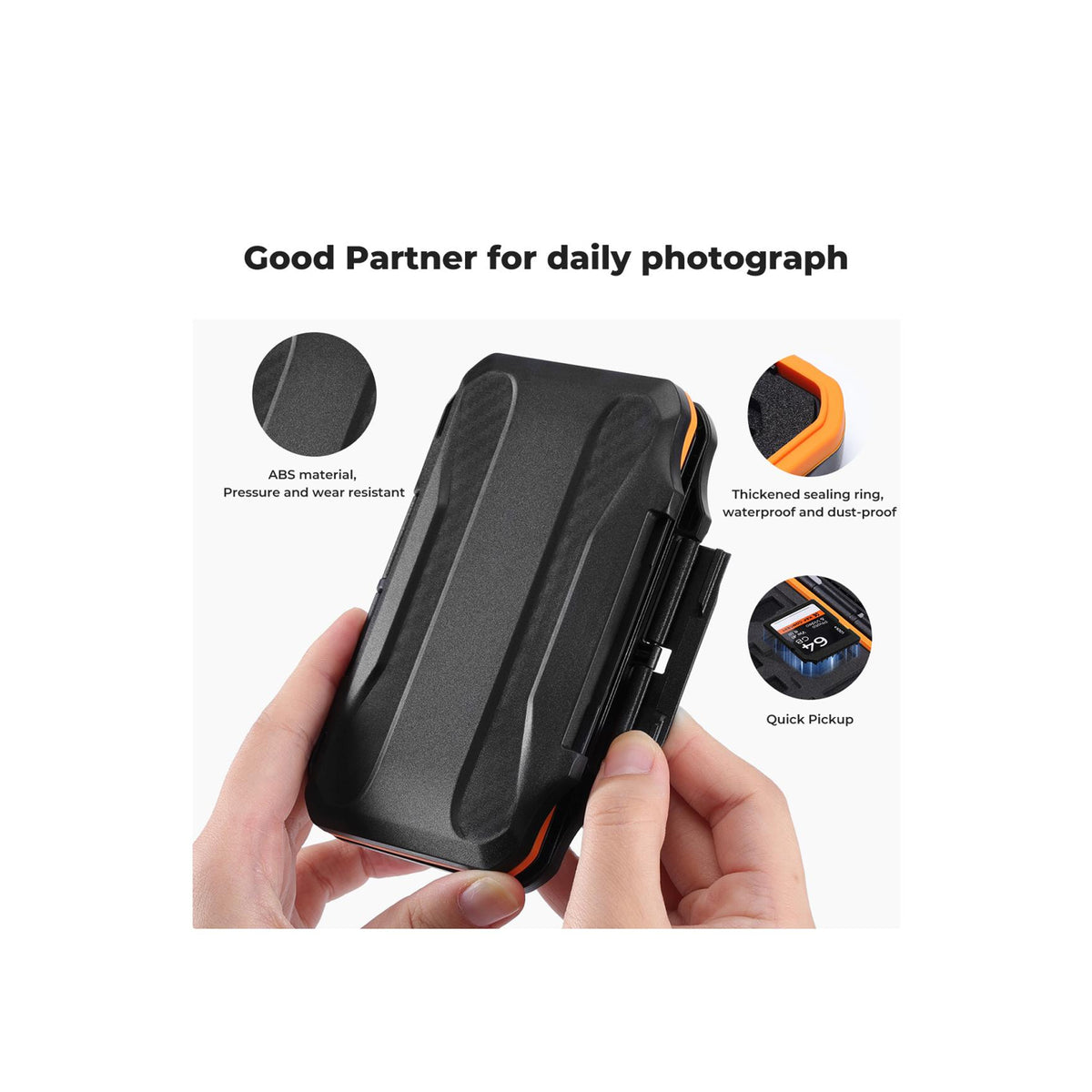K&F Concept 36 Slots SD Micro SD Memory Card Case, Water-Resistant SD Card Holder, Anti-Shock Card Carrying Storage Box for 24 Micro SD SDXC SDHC TF Cards and 12 SD SDXC SDHC Cards (KF31.106)