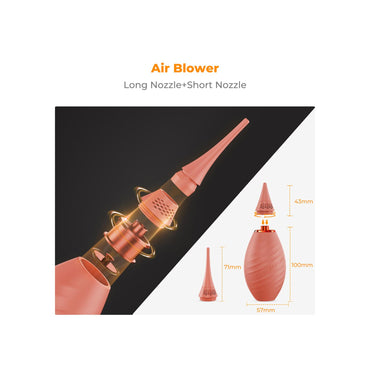 K&F Concept Dust Air Blower - Pink with Short & Long Soft Nozzles for Camera, Lens, Sensor, Filters, LCD Screen Display, PC, Laptop Computer, and Keyboard Cleaning Tool -KF08.047