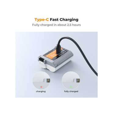 K&F Concept EN-EL15C 2600mAh USB-C Battery for Nikon Cameras-KF28.0041