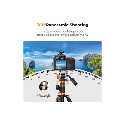 K&F Concept FH-03 Video Fluid Head with Arca-Swiss Quick-Release Plate-KF31.087