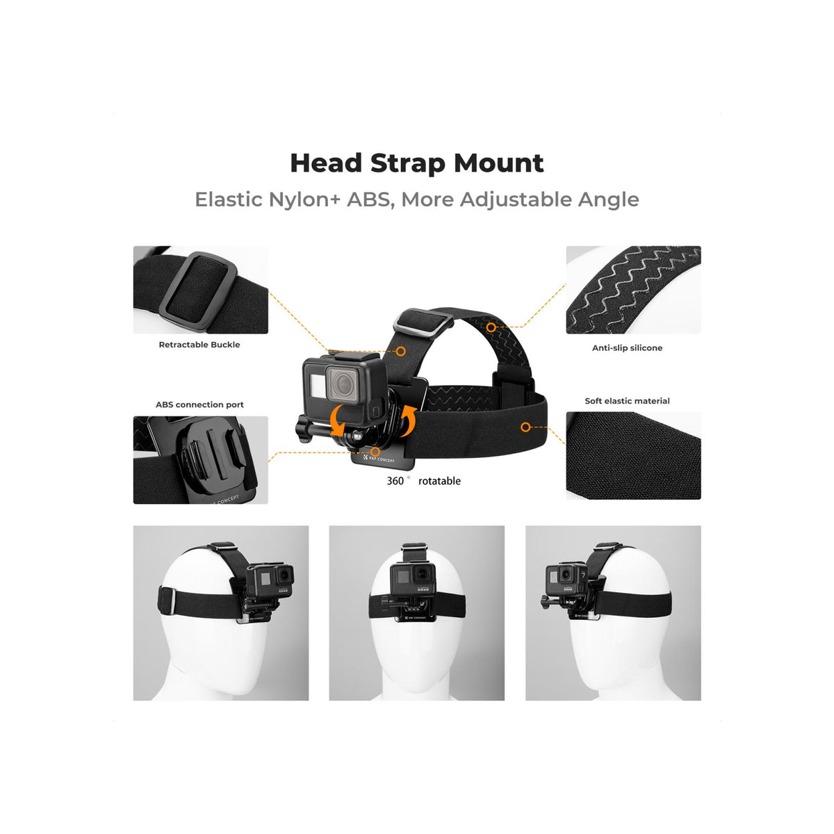 K&F Concept Head Strap & Chest Mount Set SKU.2290