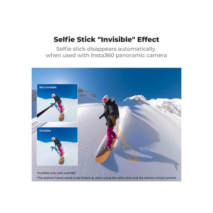 K&F Concept Invisible Selfie Stick, Extension Long Pole（120cm) for Insta360 Camera (KF09.141)